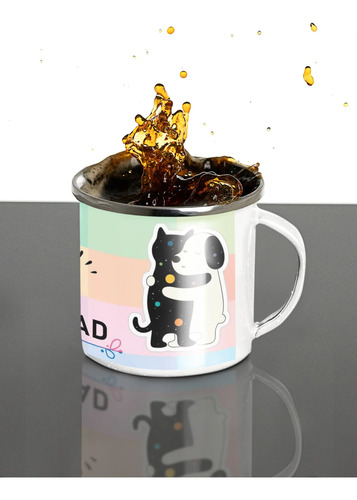 Taza Enlozada Amistad Gatuna Para Amantes De Los Gatos Blanco Amistad Gatuna