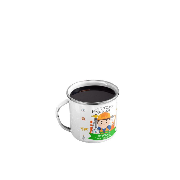 Taza Enlozada Café y Coordenadas - Día de Topógrafo