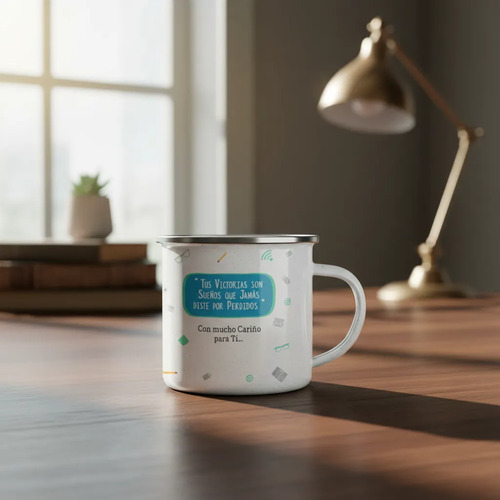 Taza Enlozada Secretario - Ordenando El Día Con Café Blanco