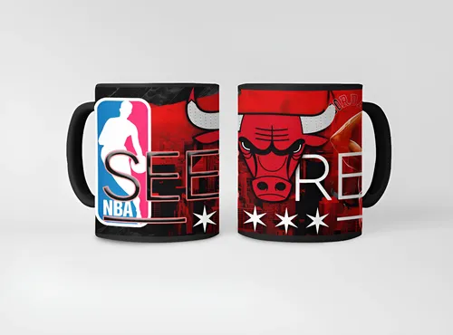 Taza Mágica Chicago Bulls Jordán - Nba 01 Negro Nba