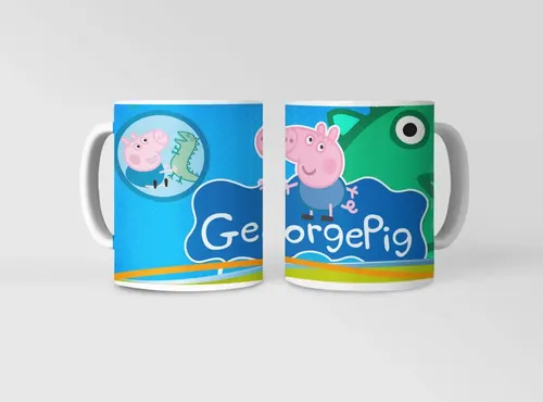 Taza George Pig - Aventuras Charcos Lodosos Blanco