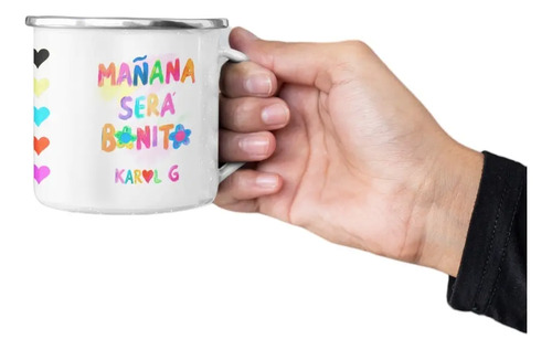 Taza Enlozada Karol G Mañana Será Bonito Estilo Único Blanco Karol G Mañana