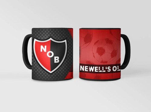Taza Equipo De Fútbol Argentino Newell's Old Boys Leproso Negro Fútbol