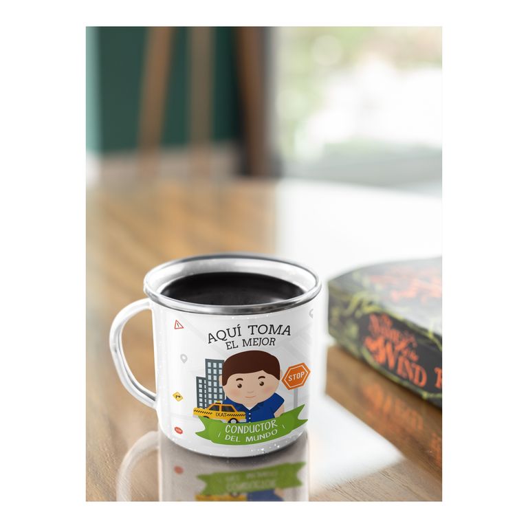 Taza Enlozada Volante y Vainilla - Día de Conductor
