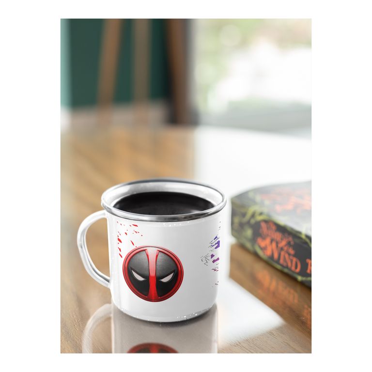 Taza Enlozada Capitán América & Deadpool en Acción