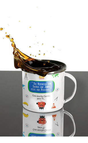 Taza Enlozada Café Y Coordenadas - Día De Topógrafo