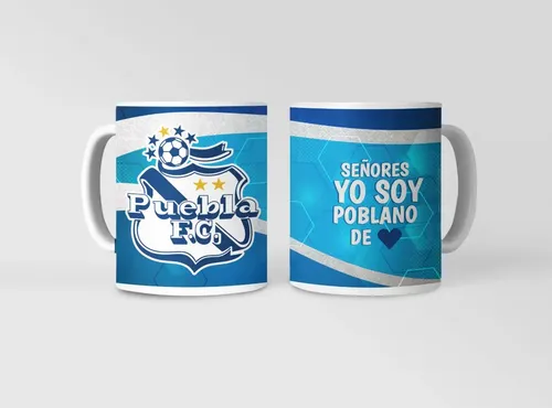 Taza Puebla Fc Franja Inspira - Futbol Mexicano Blanco
