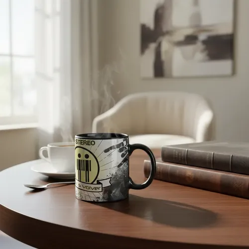 Taza Mágica De Soda Stereo Gracias Totales Bandas De Rock 04 Negro Stereo
