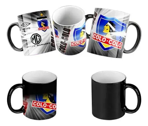 Taza Mágica Del Colo Colo - Fútbol Chileno Camiseta Negro Colo Colo Camiseta