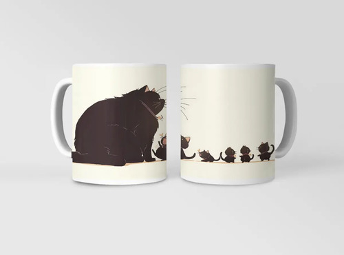 Taza Día Del Padre Gatos Y Gatitos Tiernos Blanco