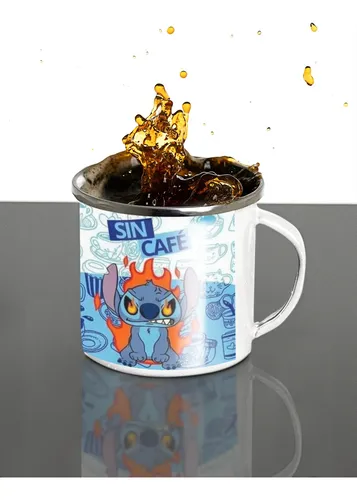Taza Enlozada Lilo Y Stitch Aventuras Tropicales En Desayuno Blanco Lilo Y