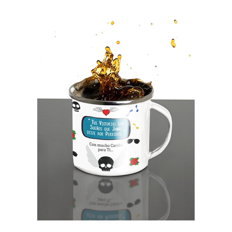Taza Enlozada Guitarra y Grit - Rock Puro