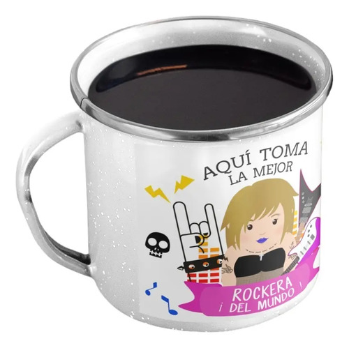 Taza Enlozada Mejor Roquera - Acordes De Poder Blanco Mejor Roquera