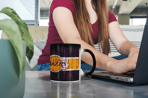 Taza Mágica De Los Angeles Laikers - Nba Negro Fútbol