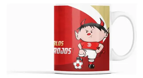 Taza Toluca - Diablos Rojos Ardientes Futbol Mexicano Blanco