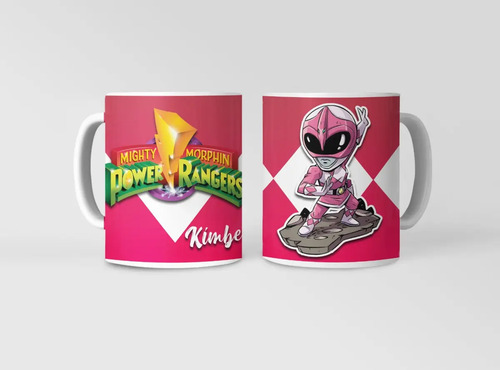 Taza Power Ranger Kimberly - Para Fans Del Ranger Rosado Blanco