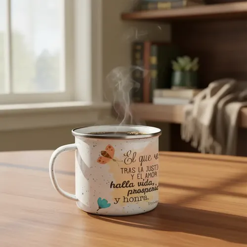 Taza Enlozada Sentido Cristiano - Fe Y Devoción Blanco