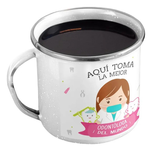 Taza Enlozada Entre Muelas Y Mocas - Odontólogo