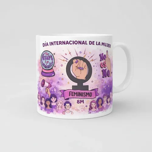 Taza Feminista 8m Lucha Feminista 350 Ml Violeta Oscuro