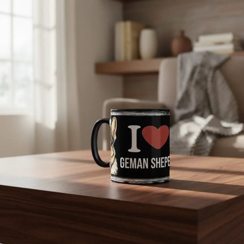 Taza Mágica Pastor Alemán Lealtad Y Valentía Negro Mascota