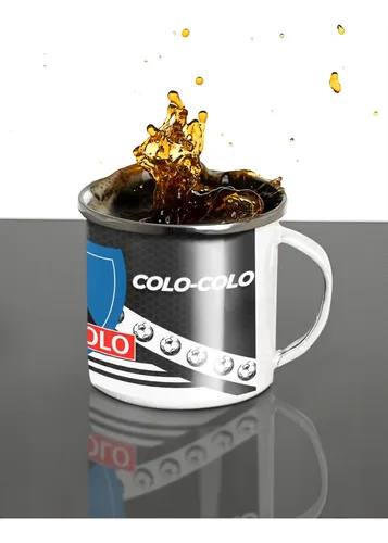 Taza Lechero Enlozado Colo-colo Deporte Fútbol Chileno 1925 Blanco Regalo