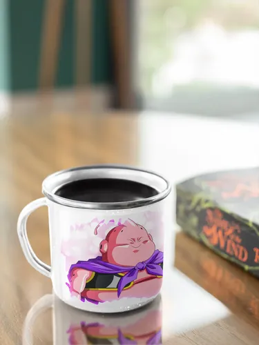 Taza Enlozada Con Majin Buu - Diversión Dragon Ball Z Blanco Regalo Majin Buu