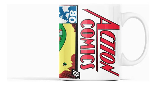 Taza Action Comics - Leyendas Del Cómic Blanco