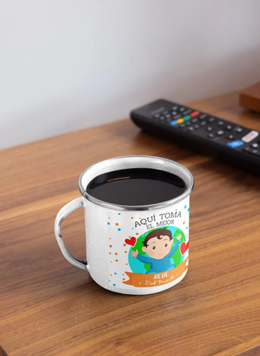 Taza Enlozada Mejor Bebé Del Mundo - Sonrisas Y Cariño Blanco Mejor Bebé Del