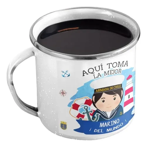 Taza Enlozada Orgullo Marino - Valor Y Vigor En Alta Mar