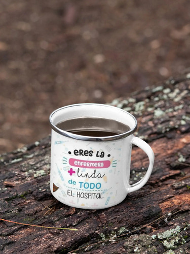 Taza Enlozada Profesión Enfermera Eterno Reconocimiento Blanco Profesión