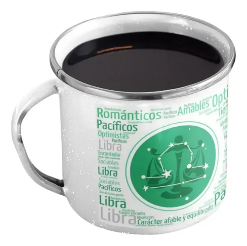 Taza Enlozada Libra - Justicia Y Armonía Blanco Signos Zodiaco