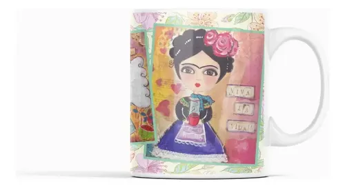 Taza Frida Kahlo Eterna - Arte Que No Muere Blanco