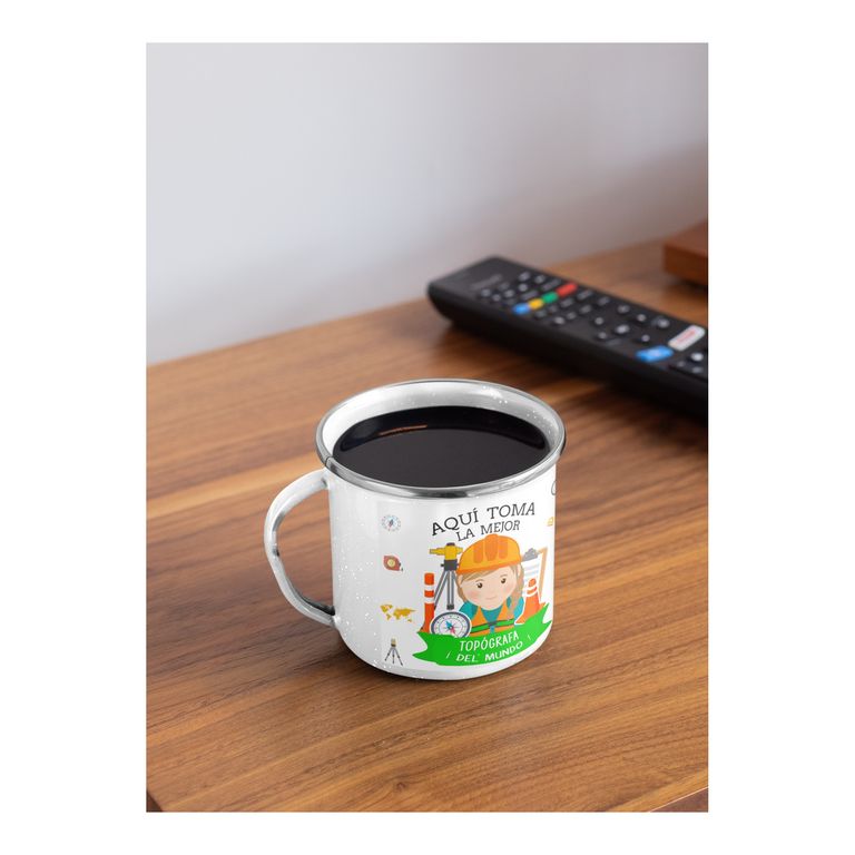 Taza Enlozada Café y Coordenadas - Día de Topógrafa