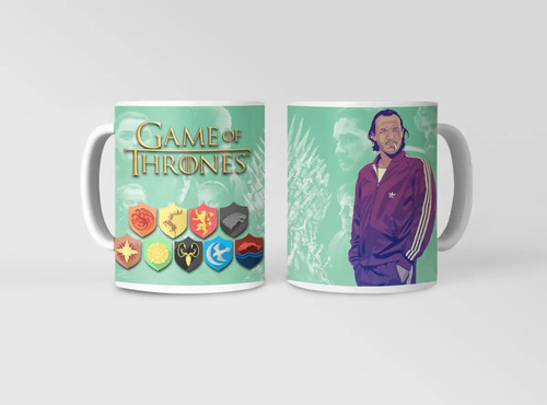 Taza Juego De Tronos - Tronos Que Cambian Con Bronn Blanco