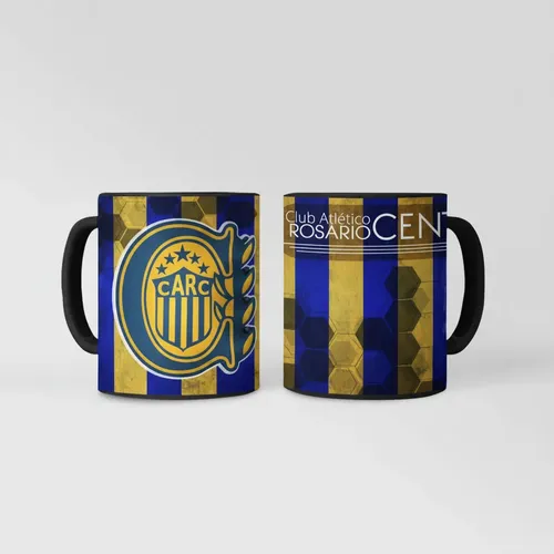 Taza Equipo Fútbol Argentino Rosario Central Garra Canalla Negro