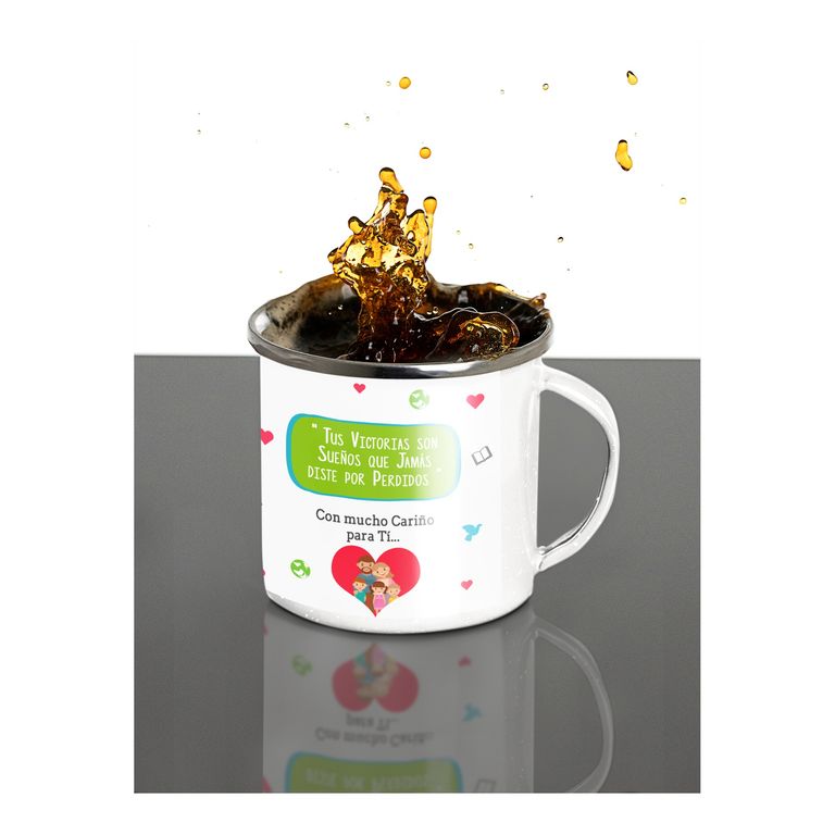 Taza Enlozada Entre Ayuda y Aromas de Café Trabajador Social