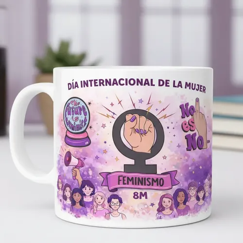 Taza Feminista 8m Lucha Feminista 350 Ml Violeta Oscuro