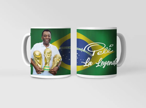 Taza Pelé - Celebrando Al Ícono Del Fútbol Blanco