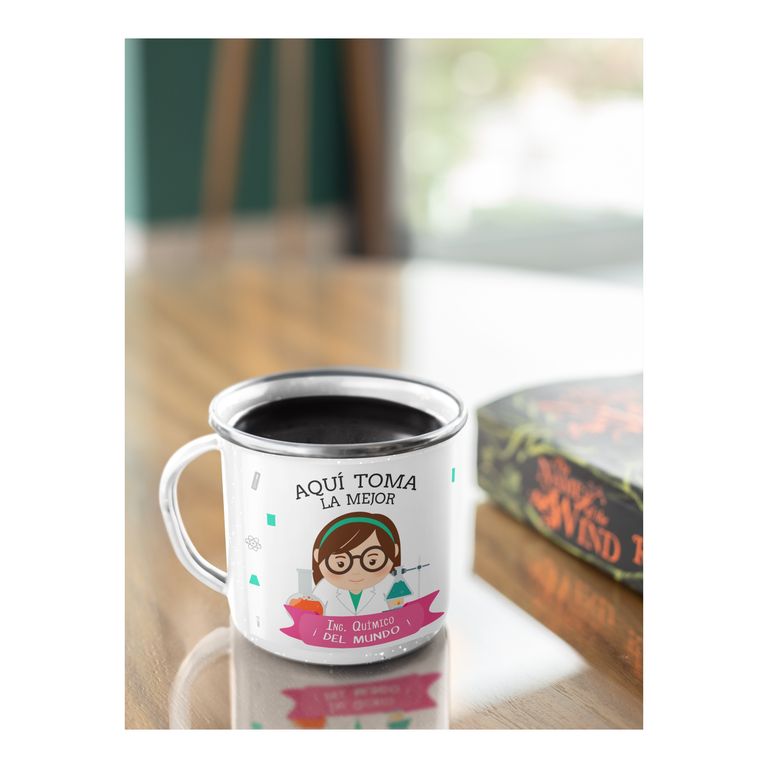 Taza Enlozada Química y Quimeras - Café de Ing. Químico M