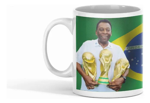 Taza Pelé - Celebrando Al Ícono Del Fútbol Blanco