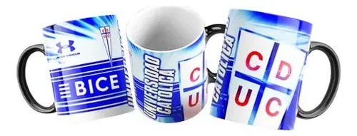 Taza Mágica Universidad Catolica Futbol Chileno Negro Fútbol