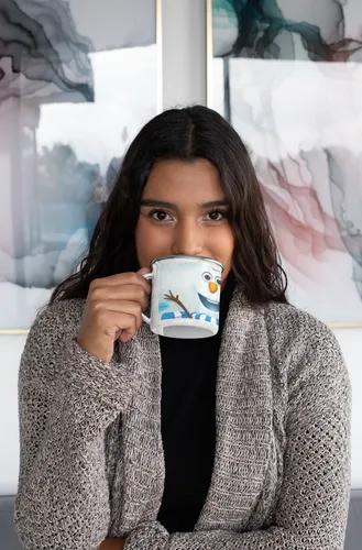 Taza Enlozada Sonrisas Heladas Con Olaf Blanco