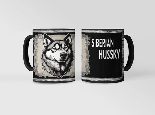 Taza Mágica Mascota Siberian Husky Belleza Y Vitalidad Negro Mascota