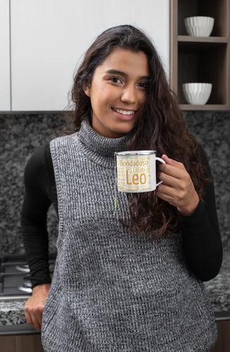 Taza Enlozada Leo - Realeza Y Esplendor Blanco Signos Zodiaco