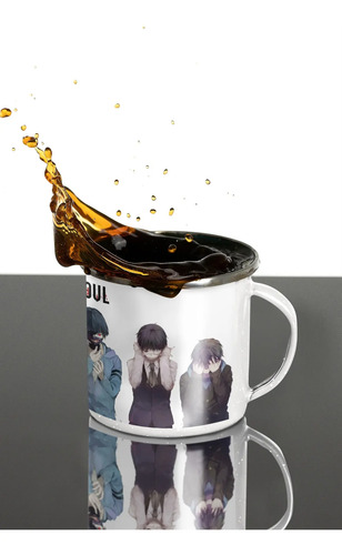 Taza Enlozada Misterio De La Máscara Tokyo Ghoul Blanco Tokyo Ghoul