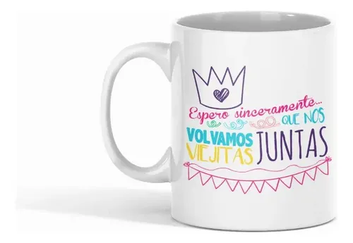 Taza Feliz Cumpleaños Amiga Regalo Ideal Blanco
