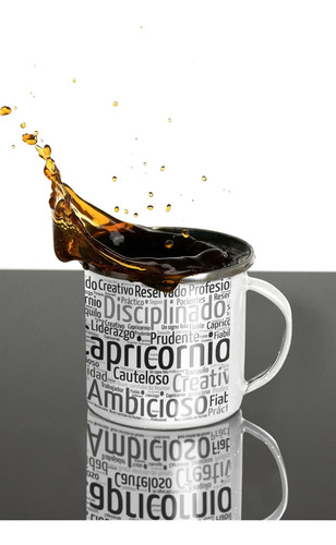 Taza Enlozada Capricornio - Disciplina Y Responsabilidad Blanco Signos Zodiaco