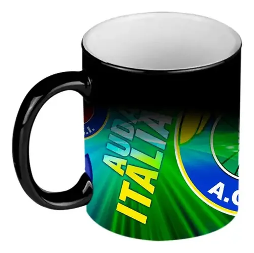 Taza Mágica De Audax Italiano - Fútbol Chileno Negro Audax Italiano