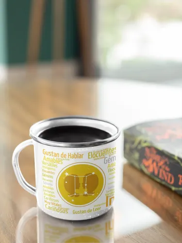 Taza Enlozada Géminis - Versatilidad En Acción Blanco Signos Zodiaco
