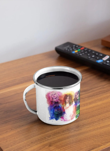 Taza Enlozada Guns N' Roses - Rock Inmortal Blanco Axl Rose Slash Bandas De Rock